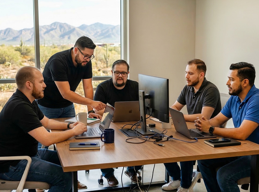 IUXSoft team working together